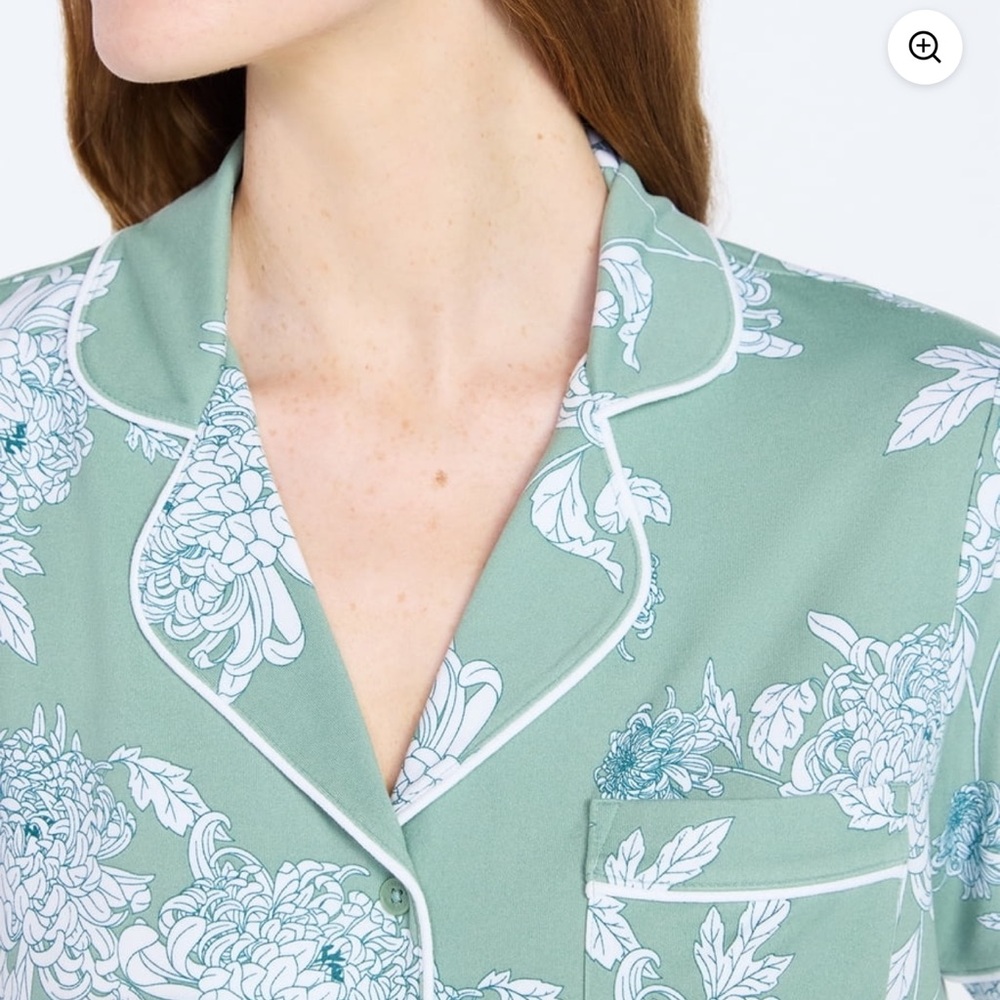 Plus Size Joyspun Floral Pajama Set - Sage Green - Picture 3 of 4